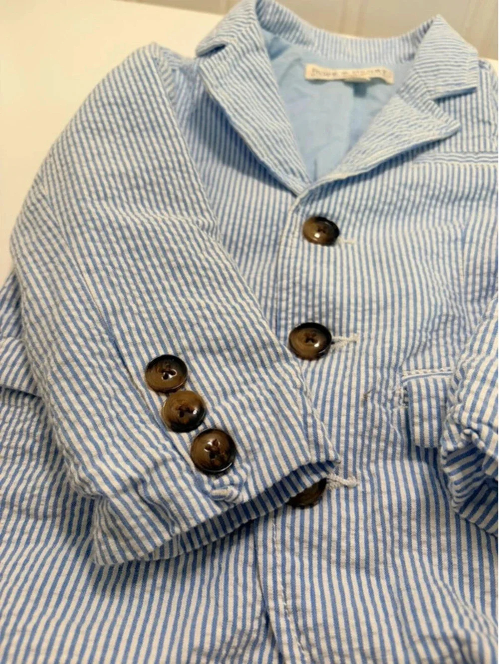 Hope & Henry Organic Seersucker Suit Jacket XXS